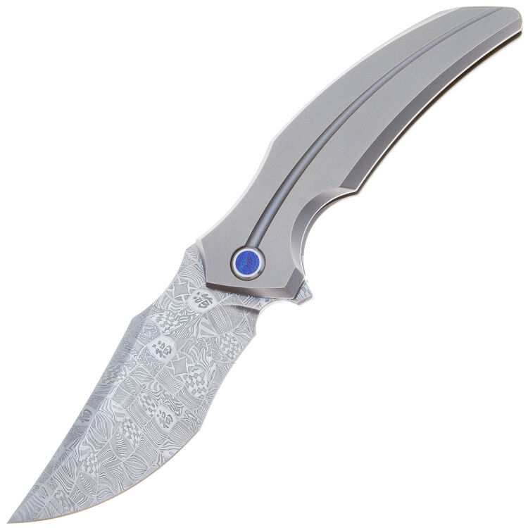 Нож Rike Knife S05 сталь Mosaic Damascus рукоять Titanium/MokuTi